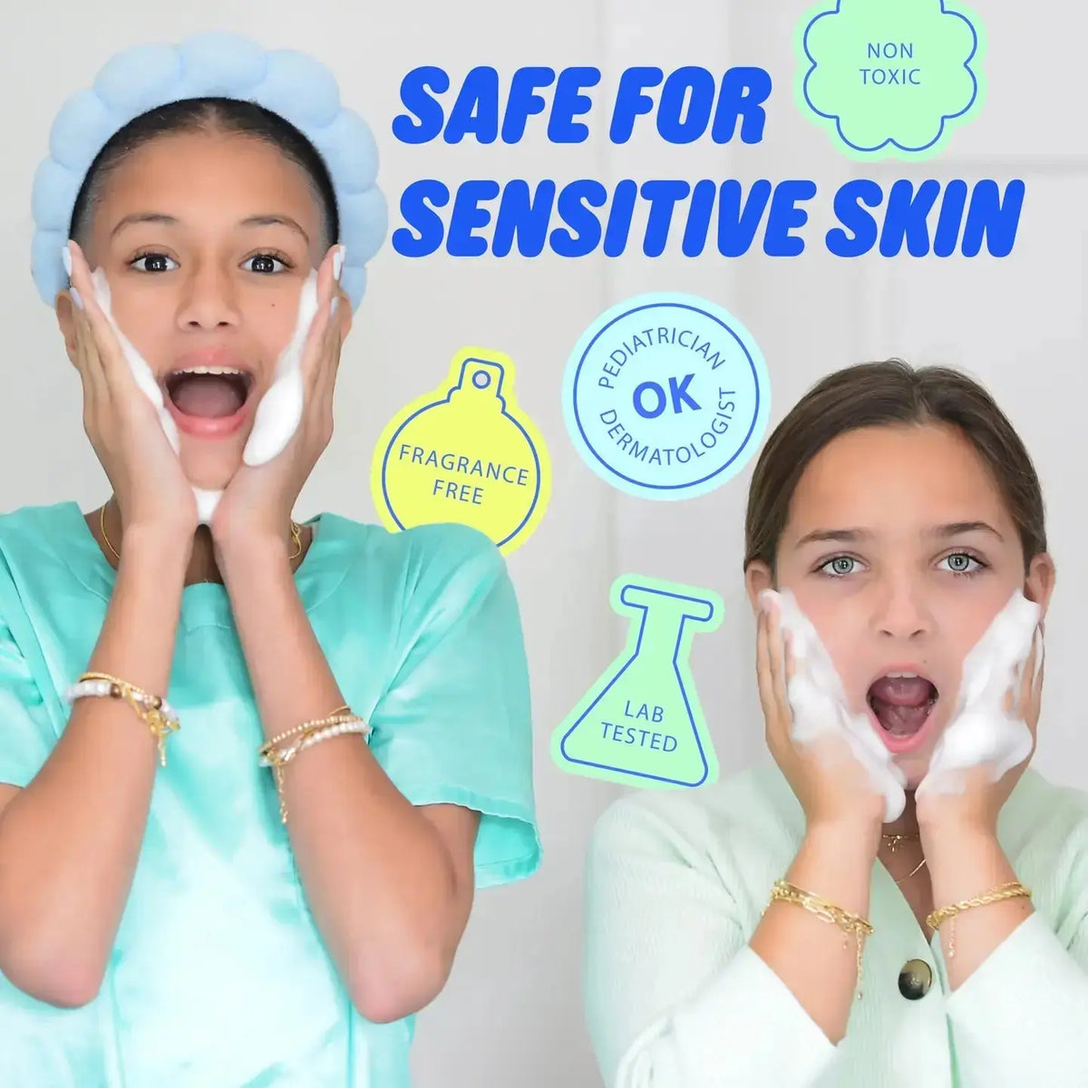 Pipa Skincare Squeaky Clean Foaming Cleanser in a white bottle with a pump, designed for gentle facial cleansing.