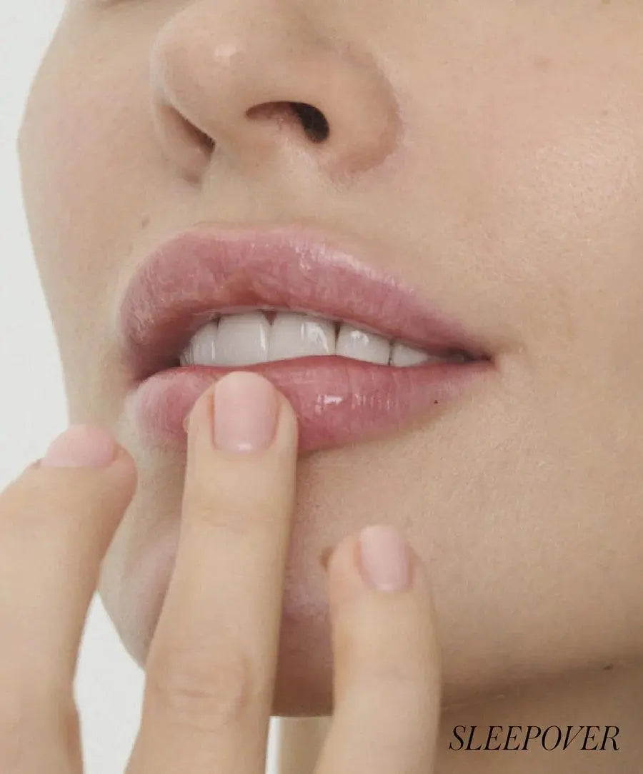 RMS Beauty Lipnights Overnight Lip Mask in a jar, showcasing its smooth, hydrating lip treatment for overnight use
