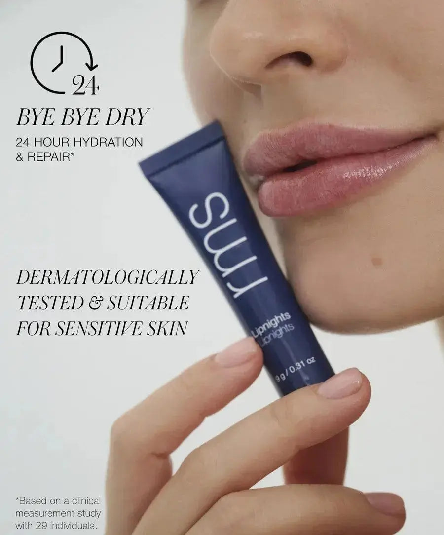 RMS Beauty Lipnights Overnight Lip Mask in a jar, creamy cosmetic product for nourishing and hydrating lips overnight