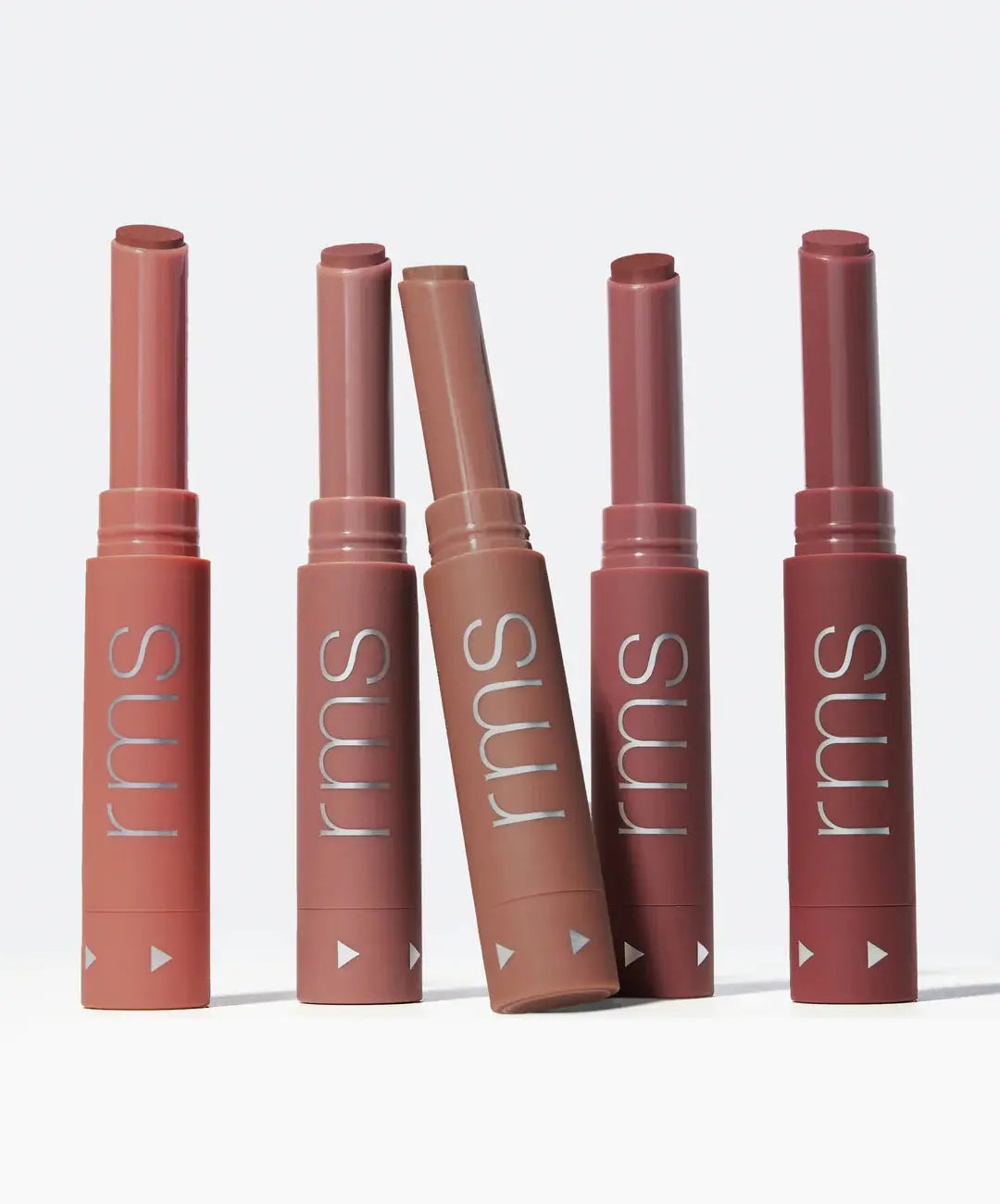 RMS Beauty Legendary Serum Lipstick in Nudes with smooth, creamy texture and a natural nude shade, shown in a sleek lipstick tube.