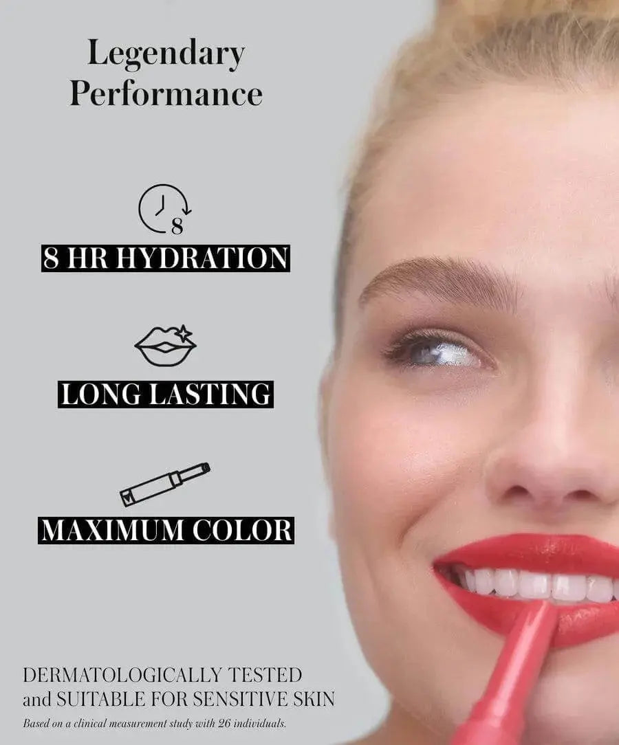 RMS Beauty Legendary Serum Lipstick in Monica, a creamy, natural lipstick with a smooth finish, displayed in a sleek tube.