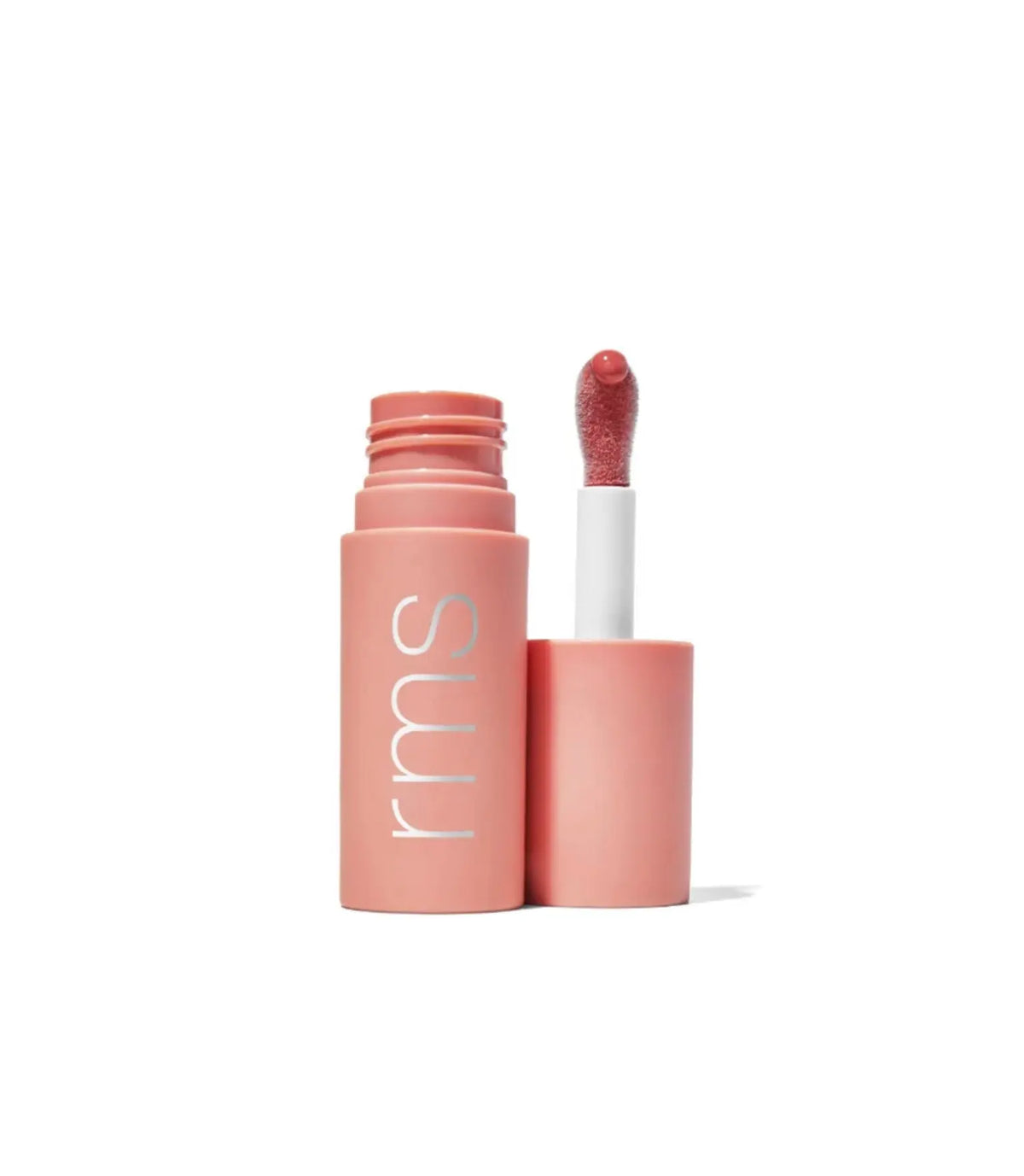 RMS Beauty Legendary Lip Oil in a clear tube with a doe-foot applicator, showcasing its glossy finish and sleek packaging.