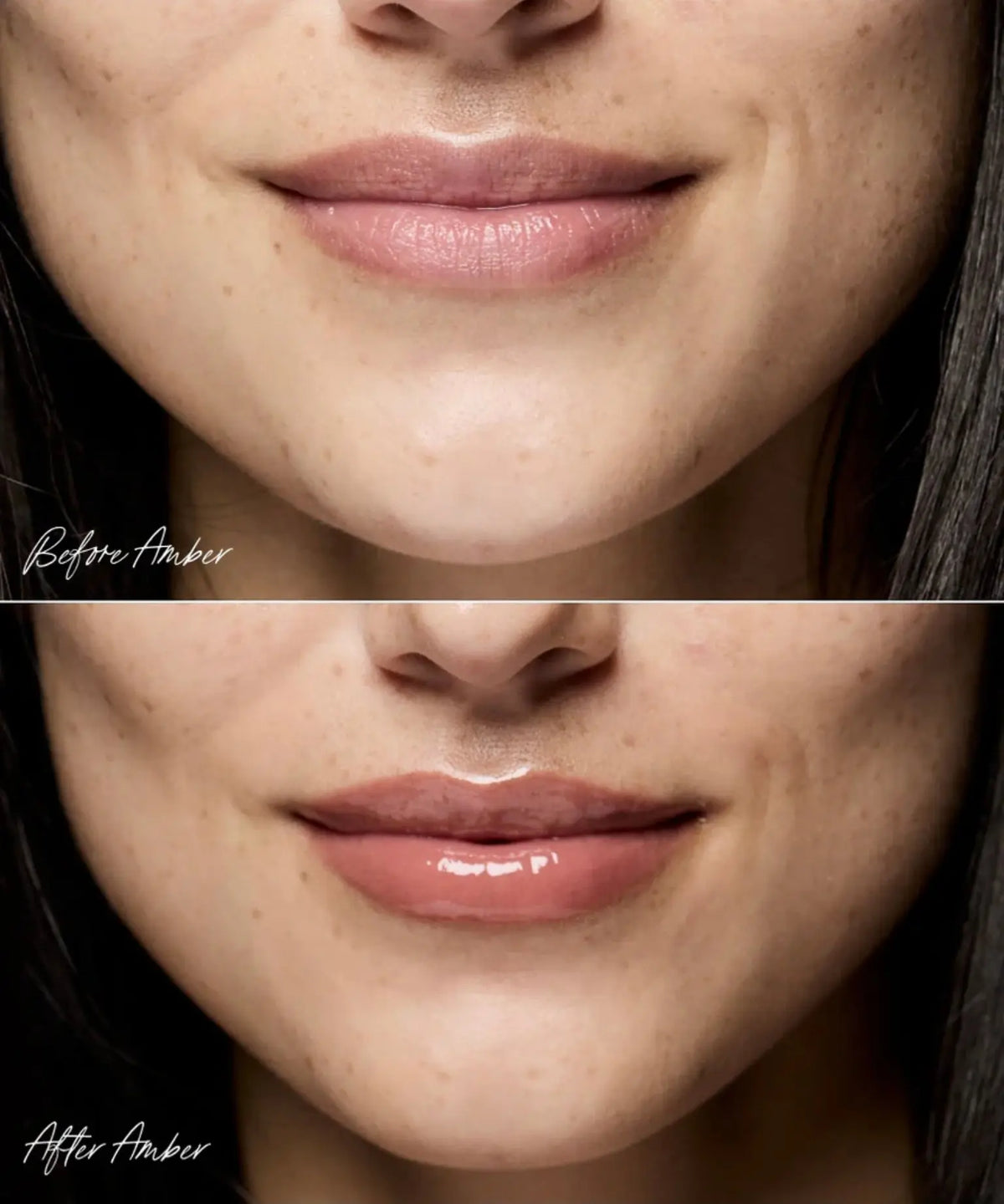 RMS Beauty Legendary Lip Oil with glossy finish, clear packaging, and applicator brush visible in the image.