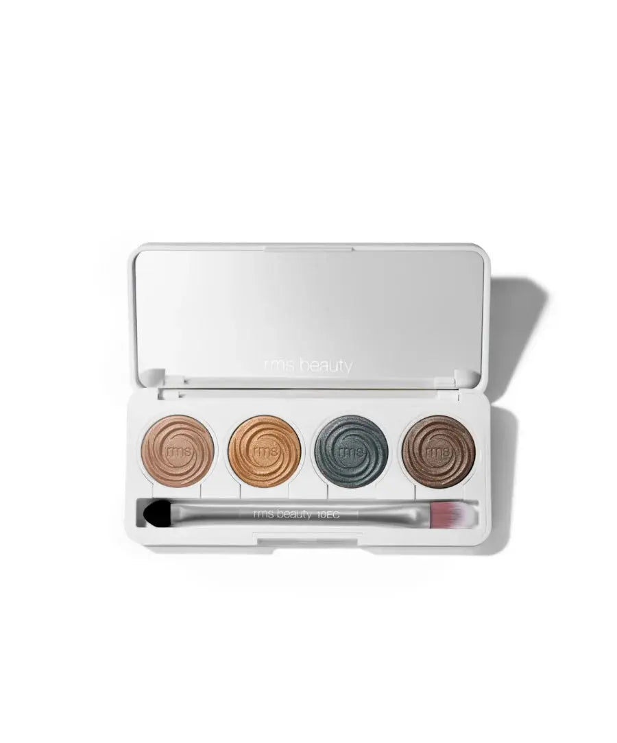RMS Beauty ReDimension Hydra Eyes Quartet makeup palette with four shades in a sleek compact, suitable for eye makeup looks.