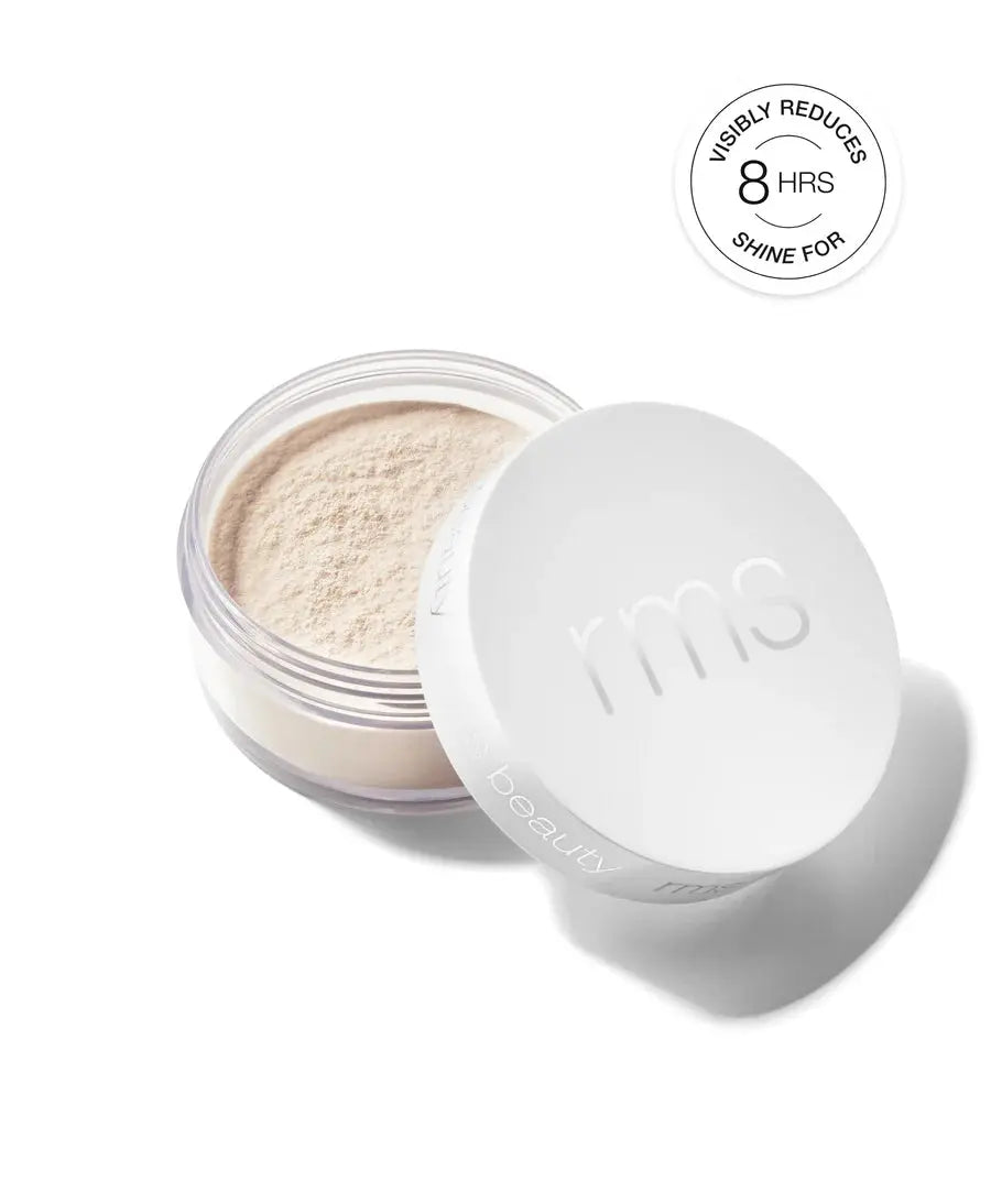 RMS Beauty Hydra Setting Powder in sheer light, finely milled translucent powder for a matte finish and smooth skin appearance.