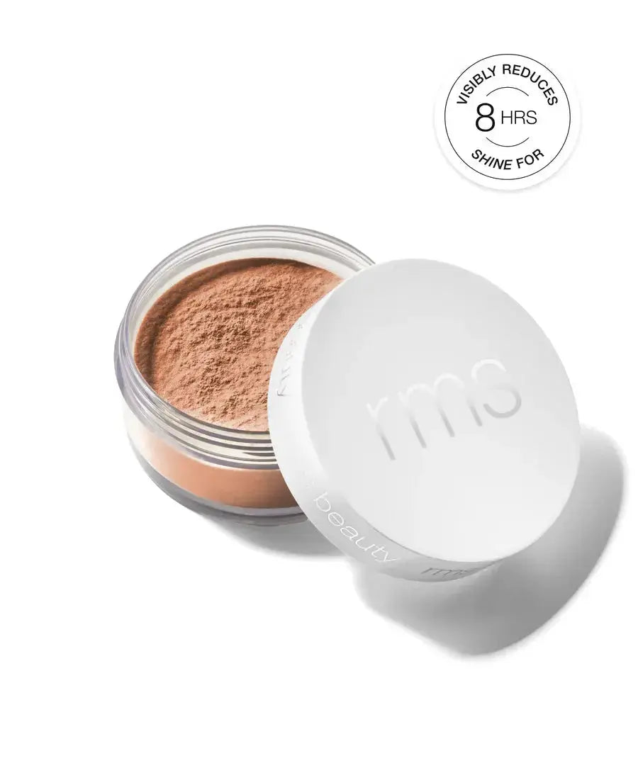 RMS Beauty Hydra Setting Powder in sheer light shade, finely milled loose powder for a matte finish and setting makeup.
