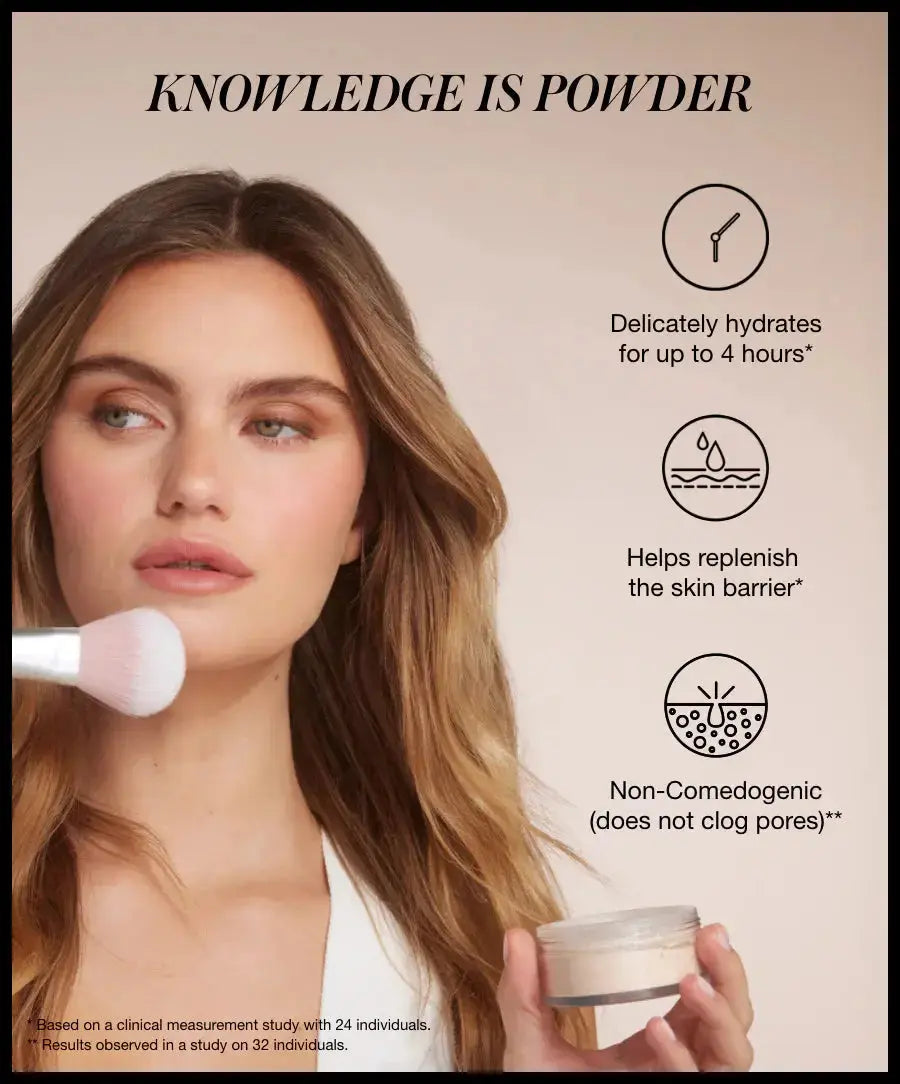 RMS Beauty Hydra Setting Powder in Sheer Light, translucent loose powder for a matte finish and setting makeup.