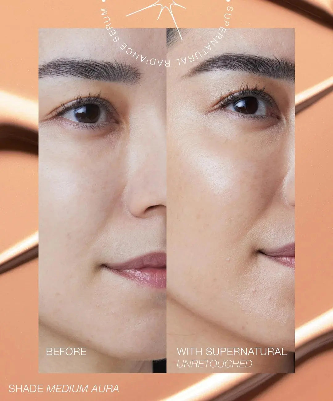 RMS Beauty SuperNatural Radiance Serum SPF 30 for skin care, with a sleek bottle and a pump dispenser.