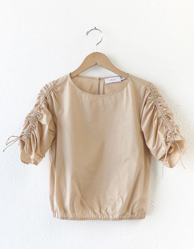 Sana Poplin Ruched Top - Sprig Flower Co