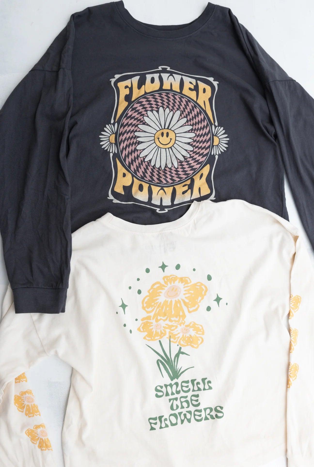 Smell the Flowers Girls Shirt - Sprig Flower Co