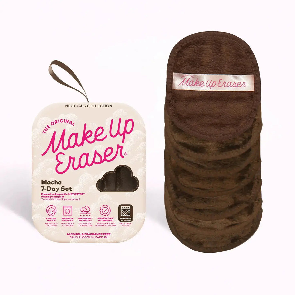 Sprig Beauty Co Makeup Eraser facial cleansing pads for makeup removal, soft and reusable makeup removing pads.
