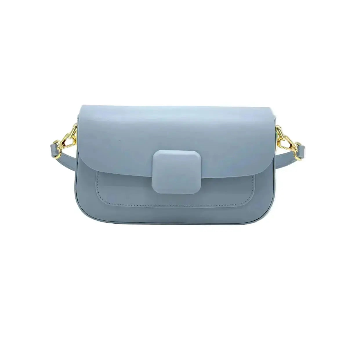 Cognac leather crossbody purse by Suie Valentini, The Verona, featuring a sleek design and adjustable strap.