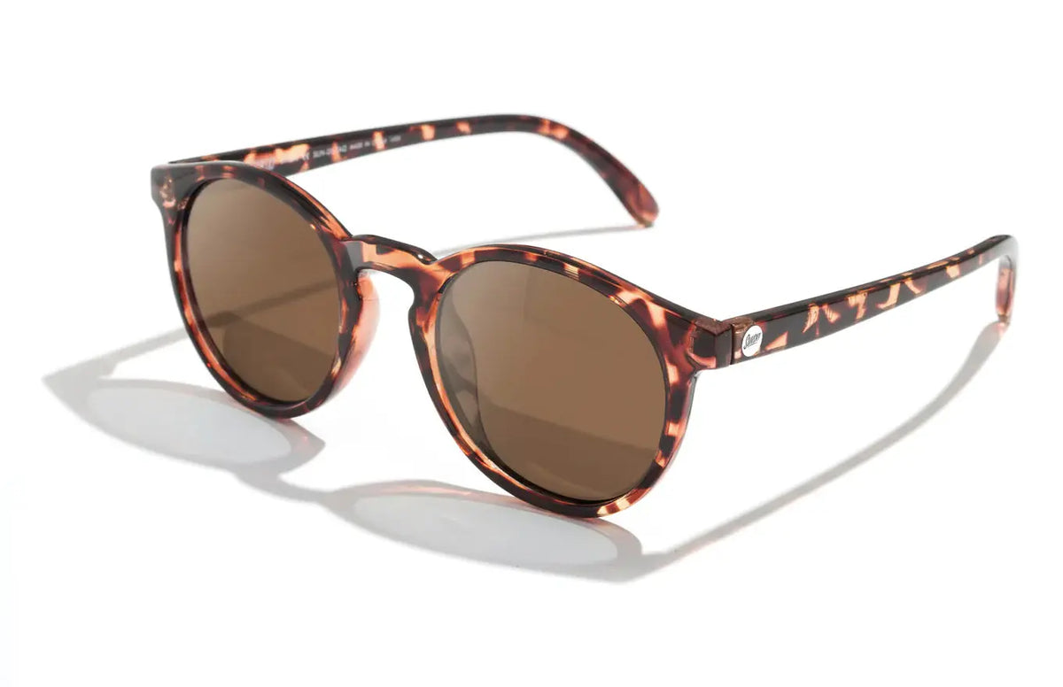 Sunski Dipsea Tortoise Amber sunglasses with rounded frames and gradient amber lenses, stylish and protective eyewear.