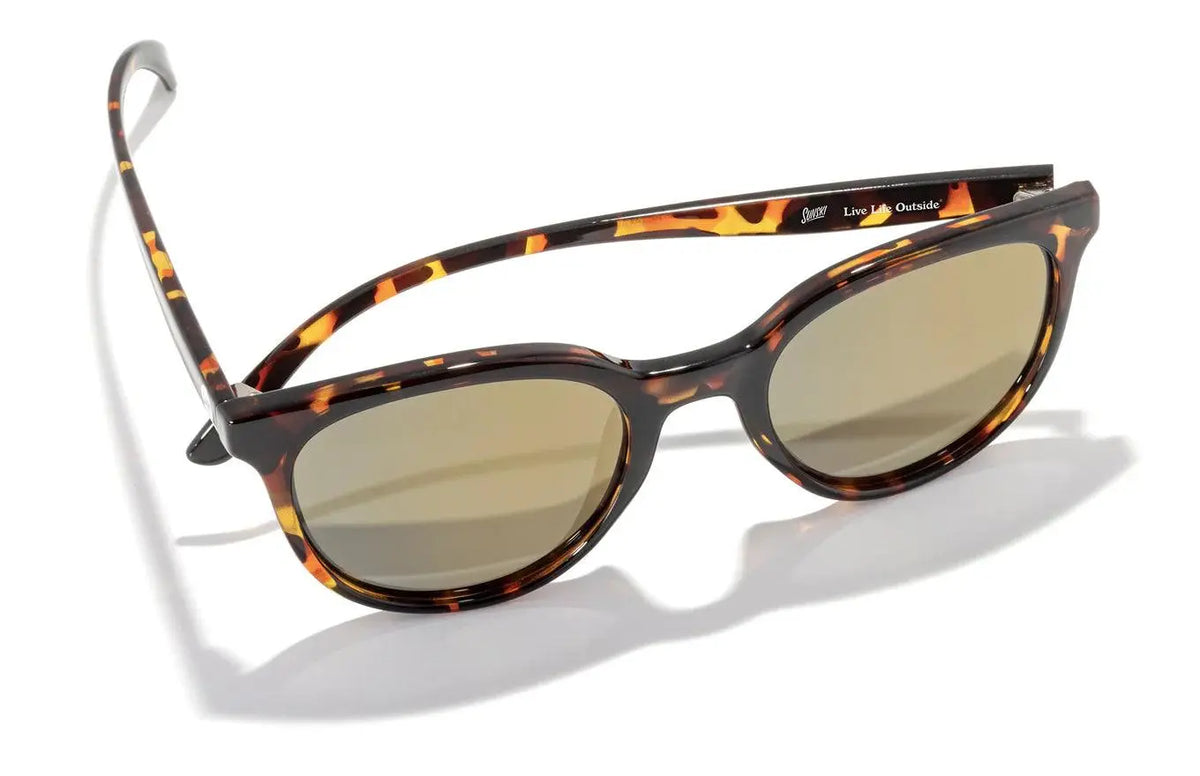 Sunski Makani tortoise gold sunglasses with round frames and tinted lenses, stylish and lightweight for everyday wear.