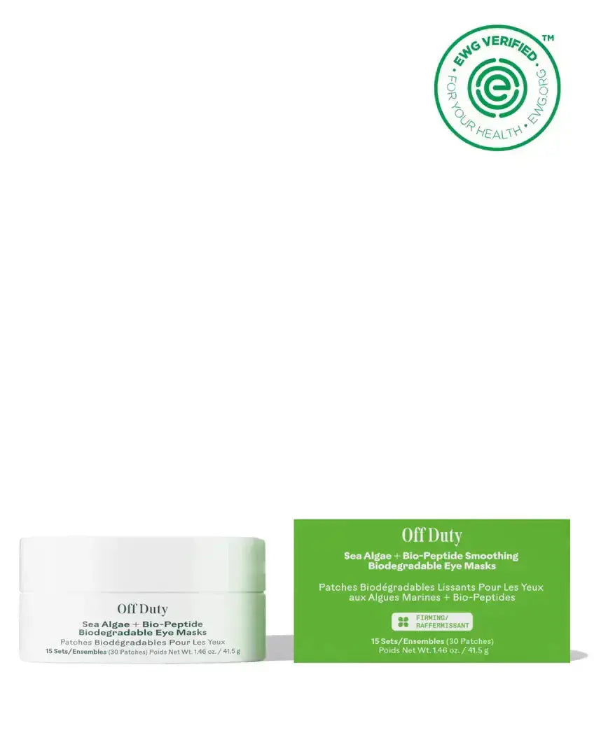 Three Ships Off Duty Firming Collagen and Neem Biodegradable Eye Masks, natural skin care product, full set of 30 masks.