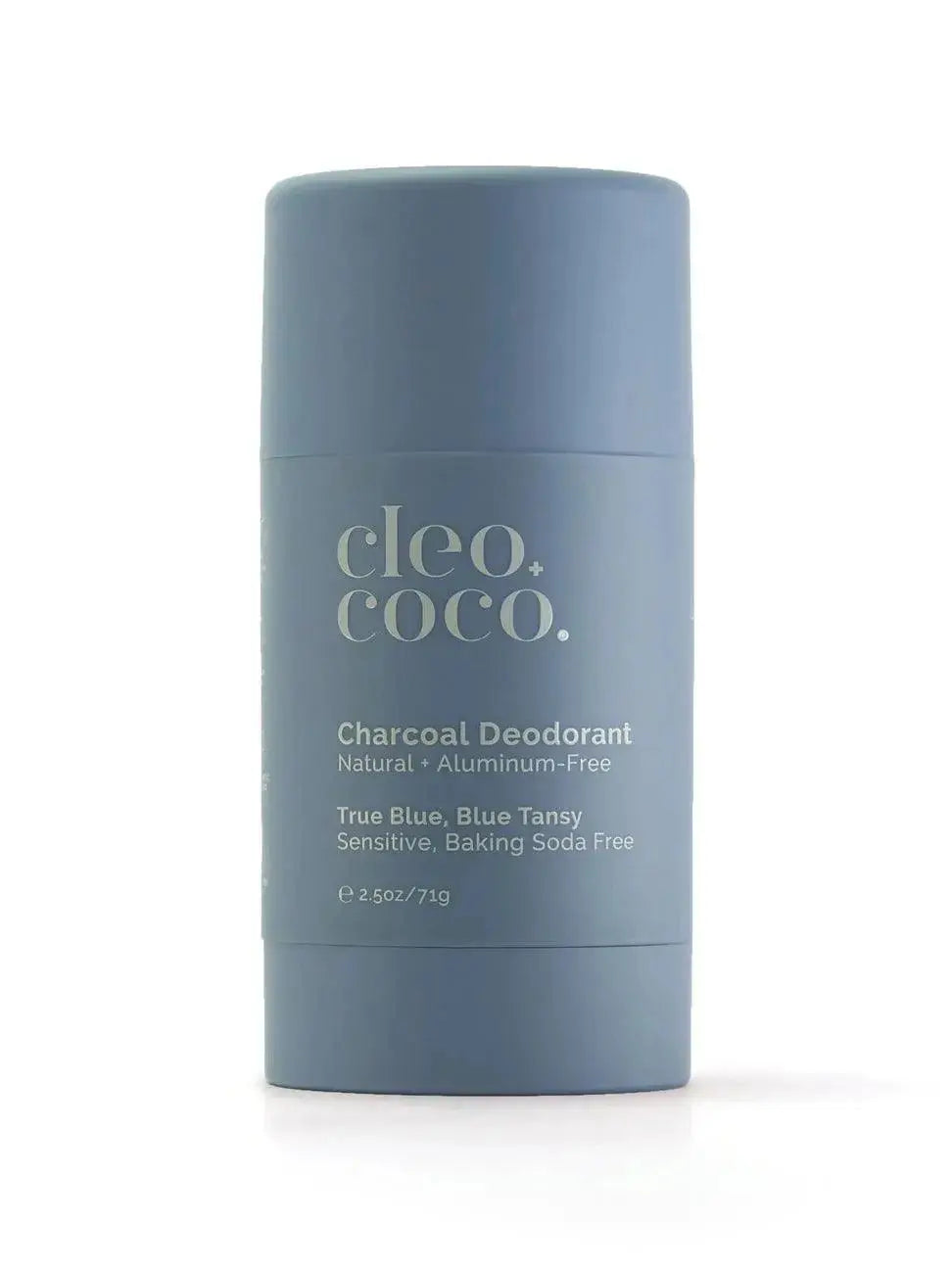 Cleo + Coco Sweet Surrender lavender vanilla natural deodorant stick with floral and vanilla scent, in a white container.