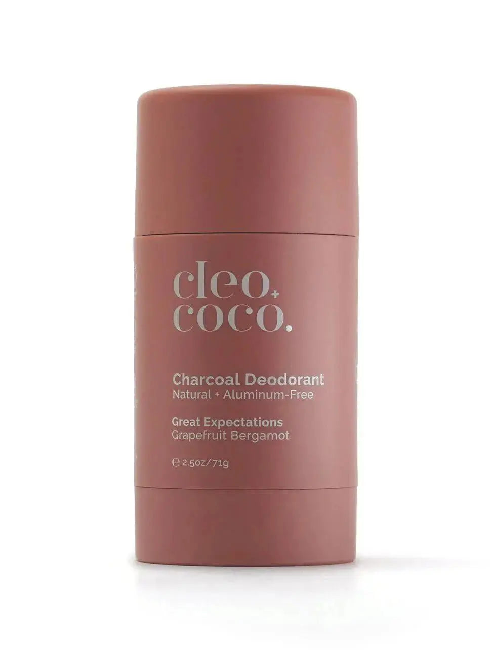 Cleo + Coco Sweet Surrender Lavender Vanilla Natural Deodorant stick with lavender and vanilla scent, in white packaging.