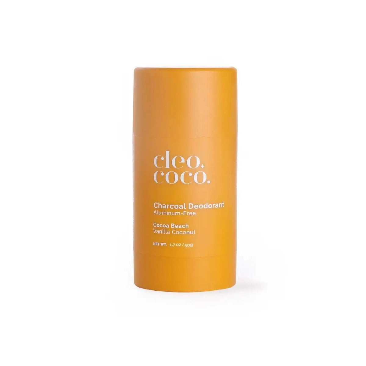 Cleo + Coco Natural Deodorant in Sweet Surrender Lavender Vanilla scent, featuring a sleek white stick packaging with floral accents.