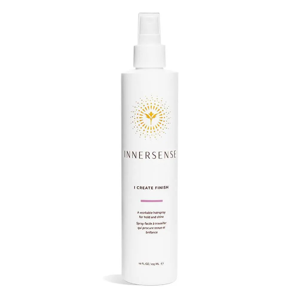 Innersense Organic Beauty I Create Finish haircare product with a sleek bottle, used for styling and finishing hair.