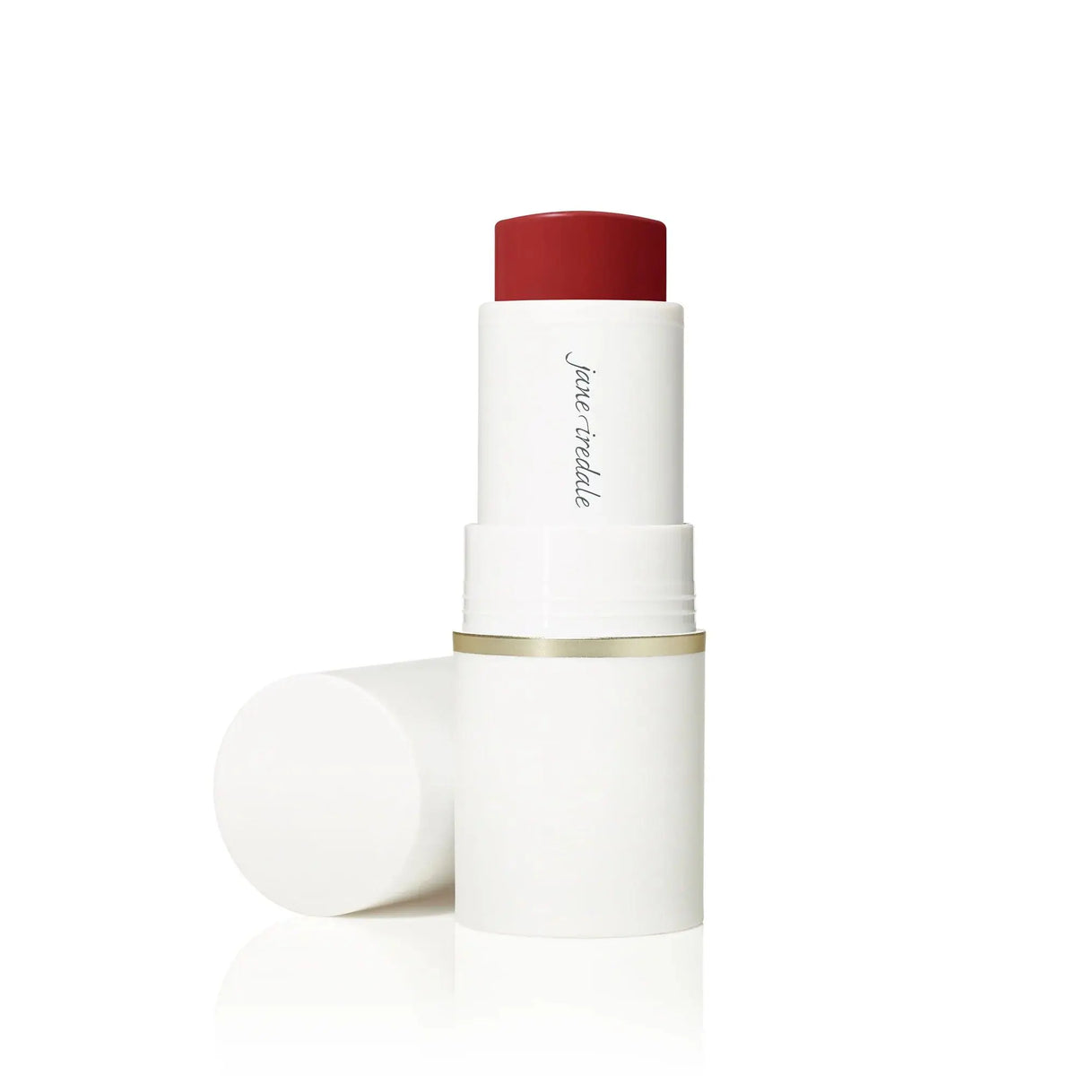 Jane Iredale Glow Time Blush Stick in Ember Glow, showcasing a creamy blush product with a warm, natural finish.