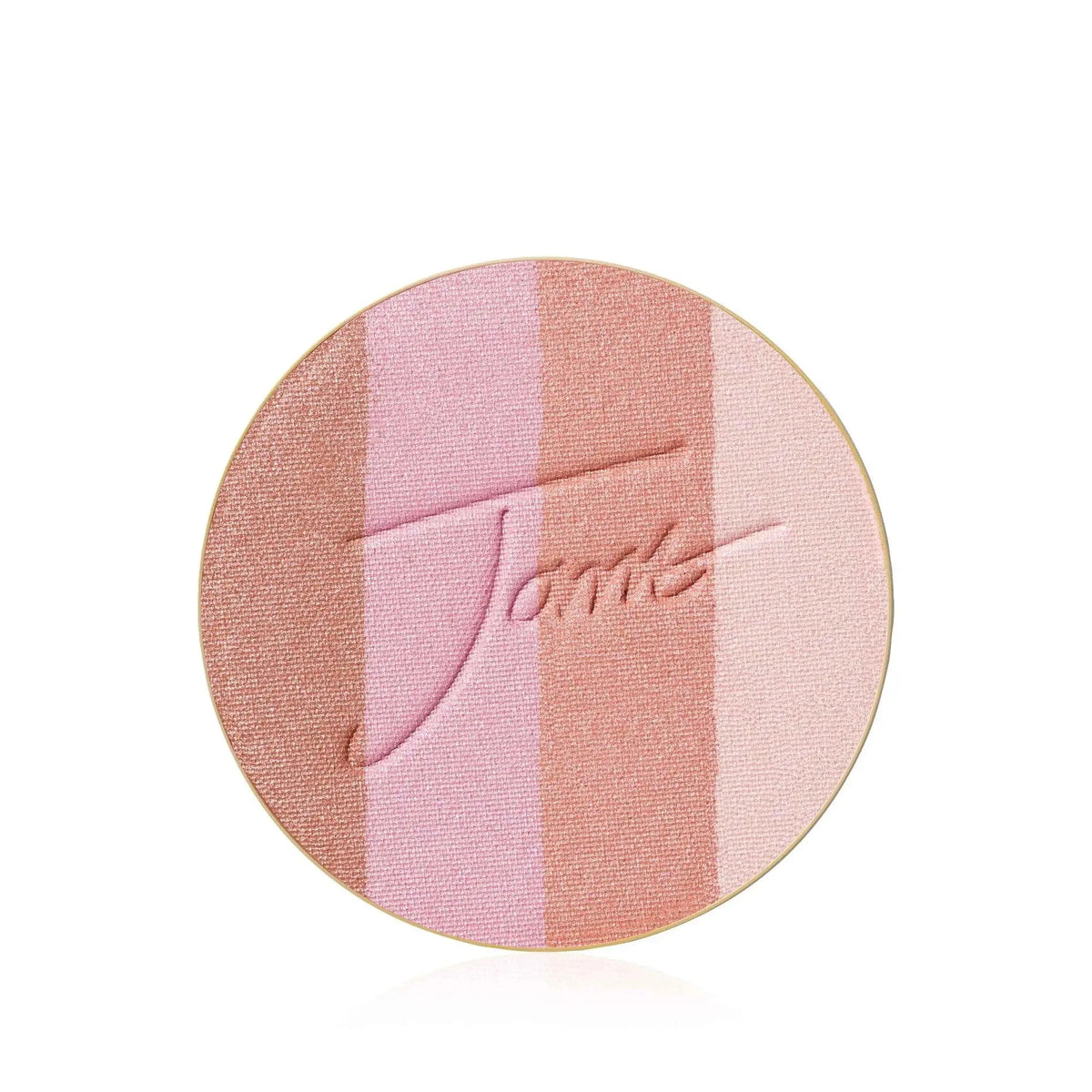 Jane Iredale PureBronze Shimmer Bronzer refill showing a compact with warm bronze and shimmer powder for a radiant glow.
