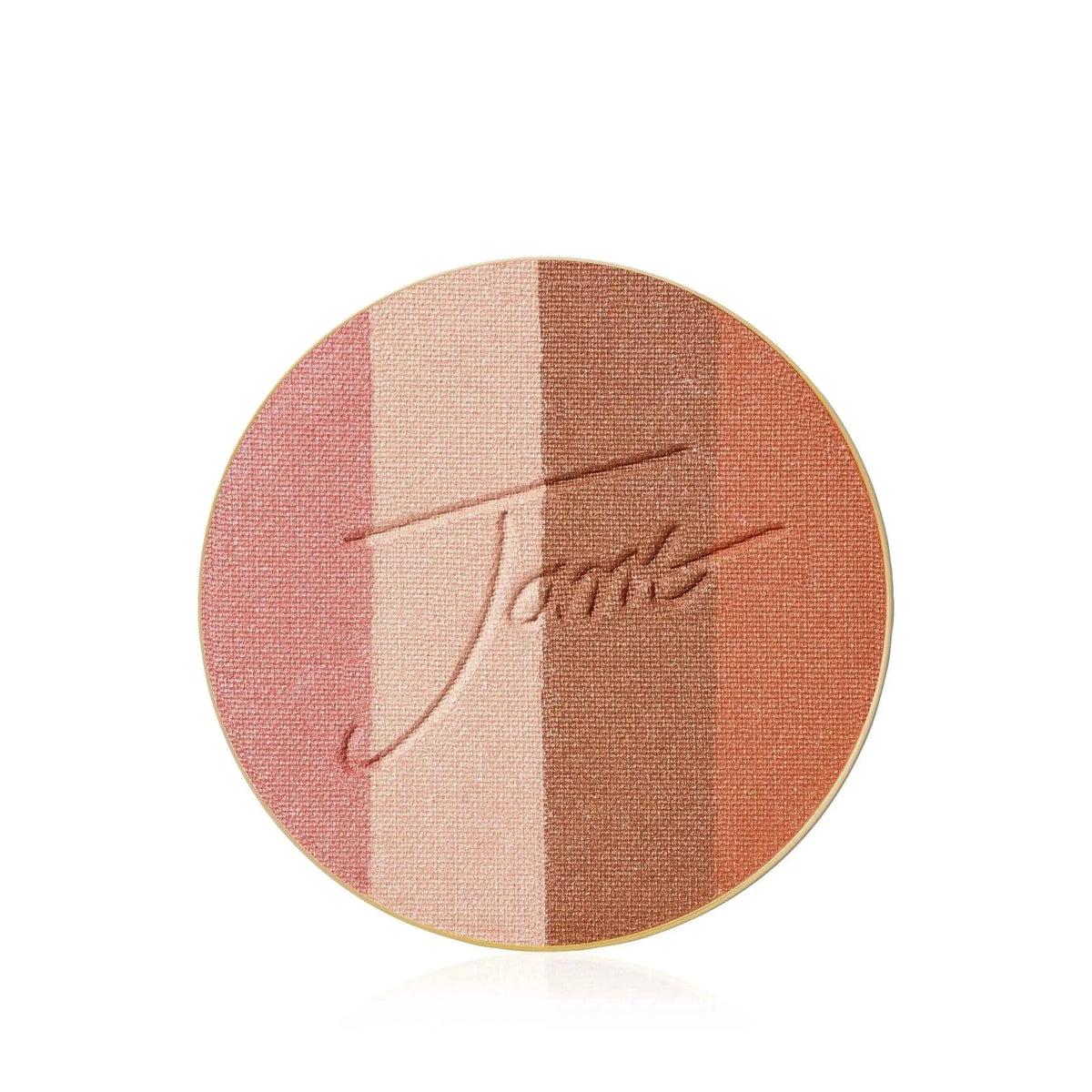 Jane Iredale PureBronze Shimmer Bronzer refill showing soft, shimmering bronze powder in a compact container.
