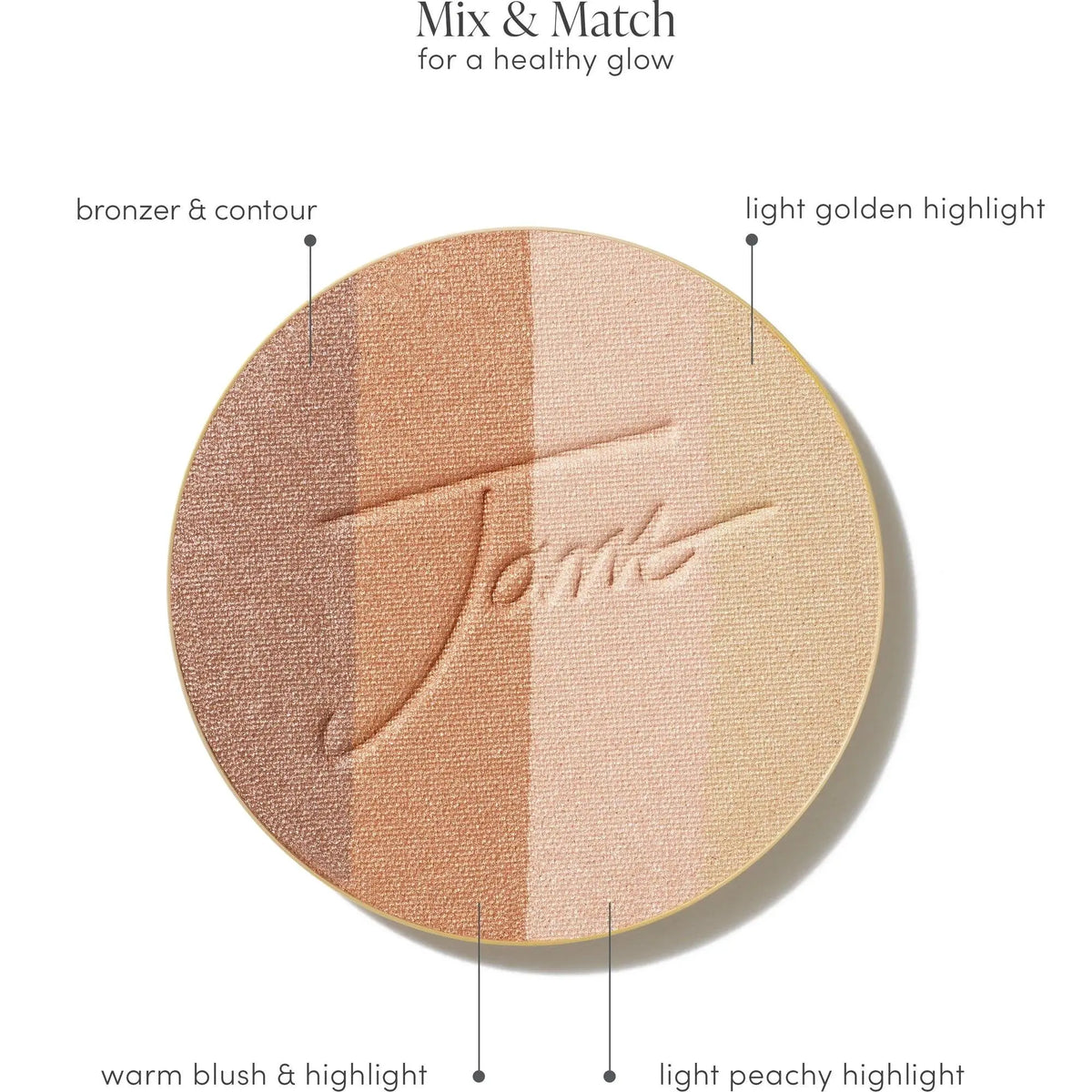 Jane Iredale PureBronze Shimmer Bronzer refill in Moonglow, showcasing the compact with shimmering bronze powder for a radiant glow.