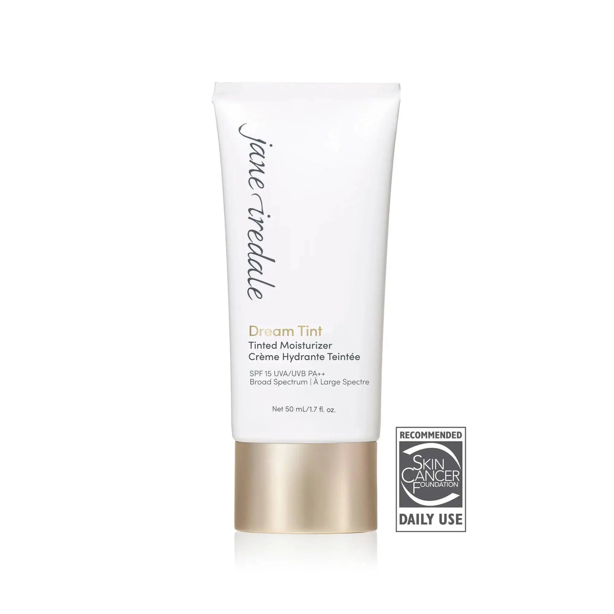 Jane Iredale Dream Tint tinted moisturizer SPF 15 in light shade, foundation with a smooth, lightweight texture and natural finish.