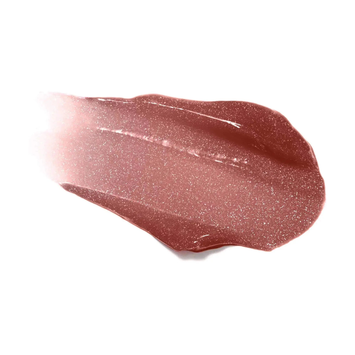 Jane Iredale Hydropure Hyaluronic Lip Gloss showing a sheer, glossy finish on smooth lips, emphasizing hydration and natural shine.