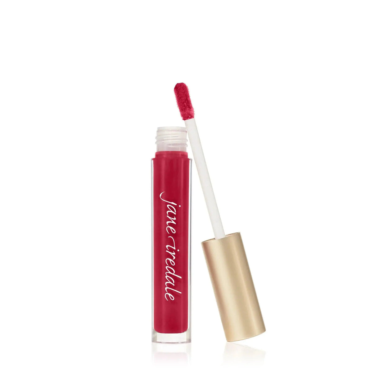 Jane Iredale Hydropure Hyaluronic Lip Gloss in a clear tube showing sheer, glossy lip balm with hydrating hyaluronic acid.