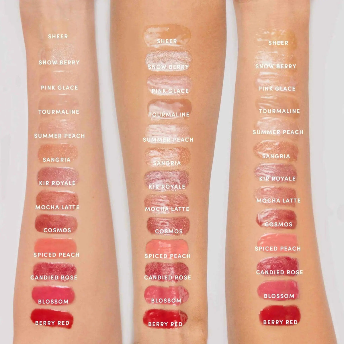 Jane Iredale Hydropure Hyaluronic Lip Gloss showing a sheer, shiny lip balm in a sleek tube, highlighting hydration and a glossy finish.