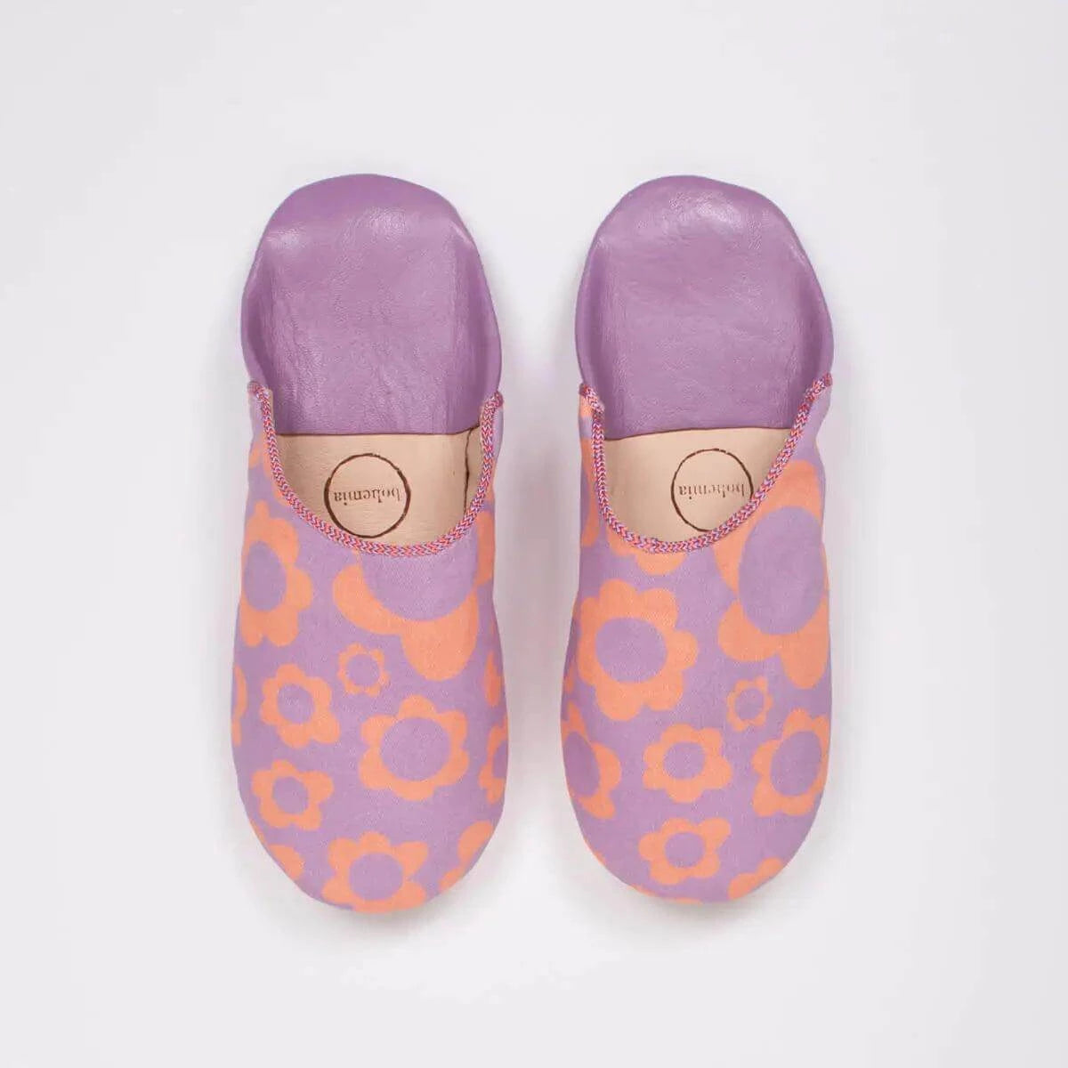 Margot Floral Moroccan Leather Slippers - Sprig Flower Co