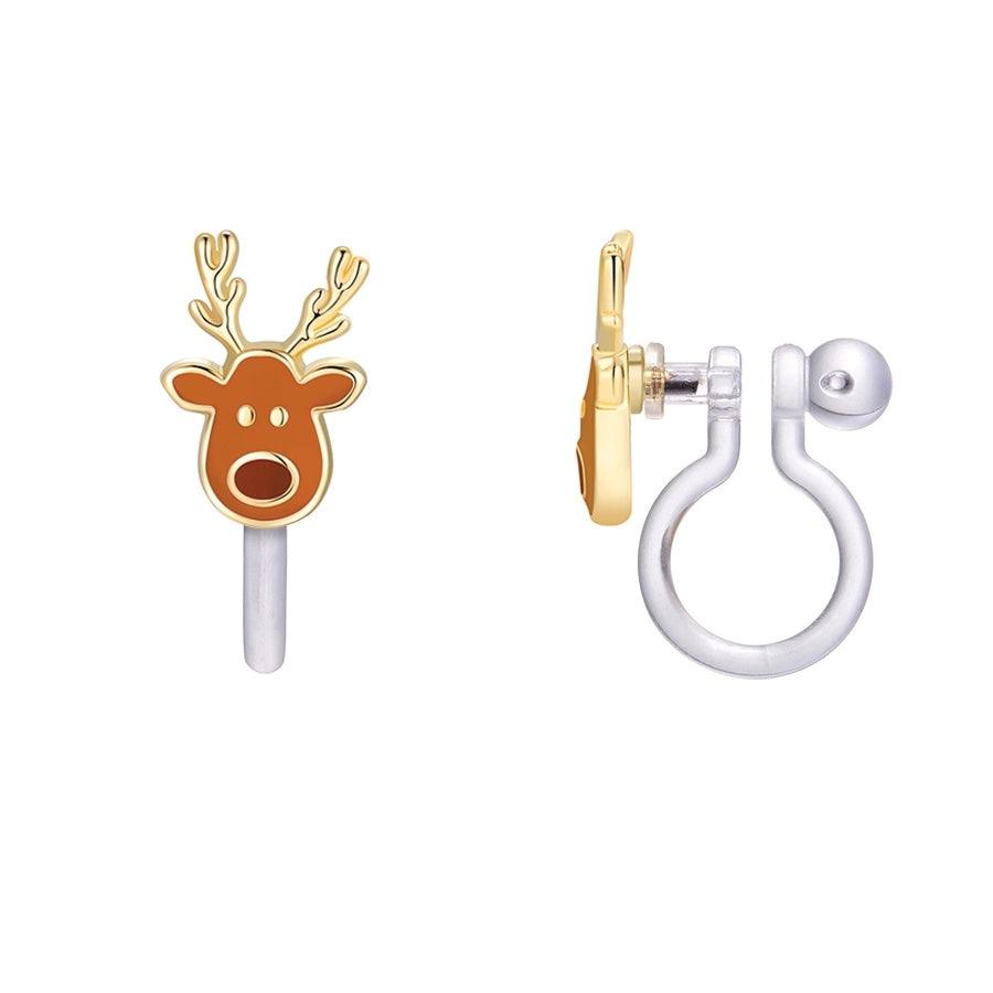 Reindeer Clip on OR Stud Earrings - Sprig Flower Co