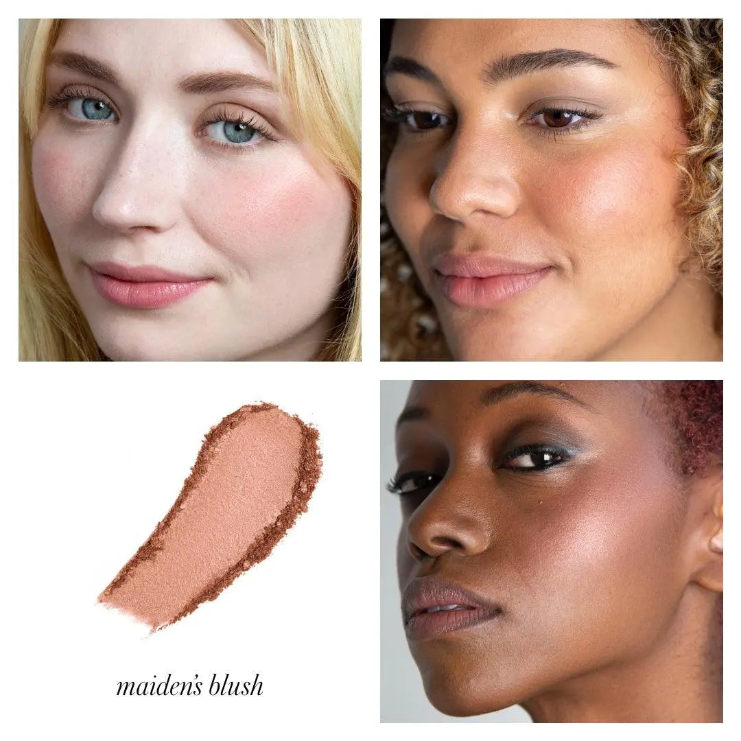 RMS Beauty ReDimension Hydra Blush in Sangria, a vibrant red blush with a hydrating formula, shown in a sleek compact.