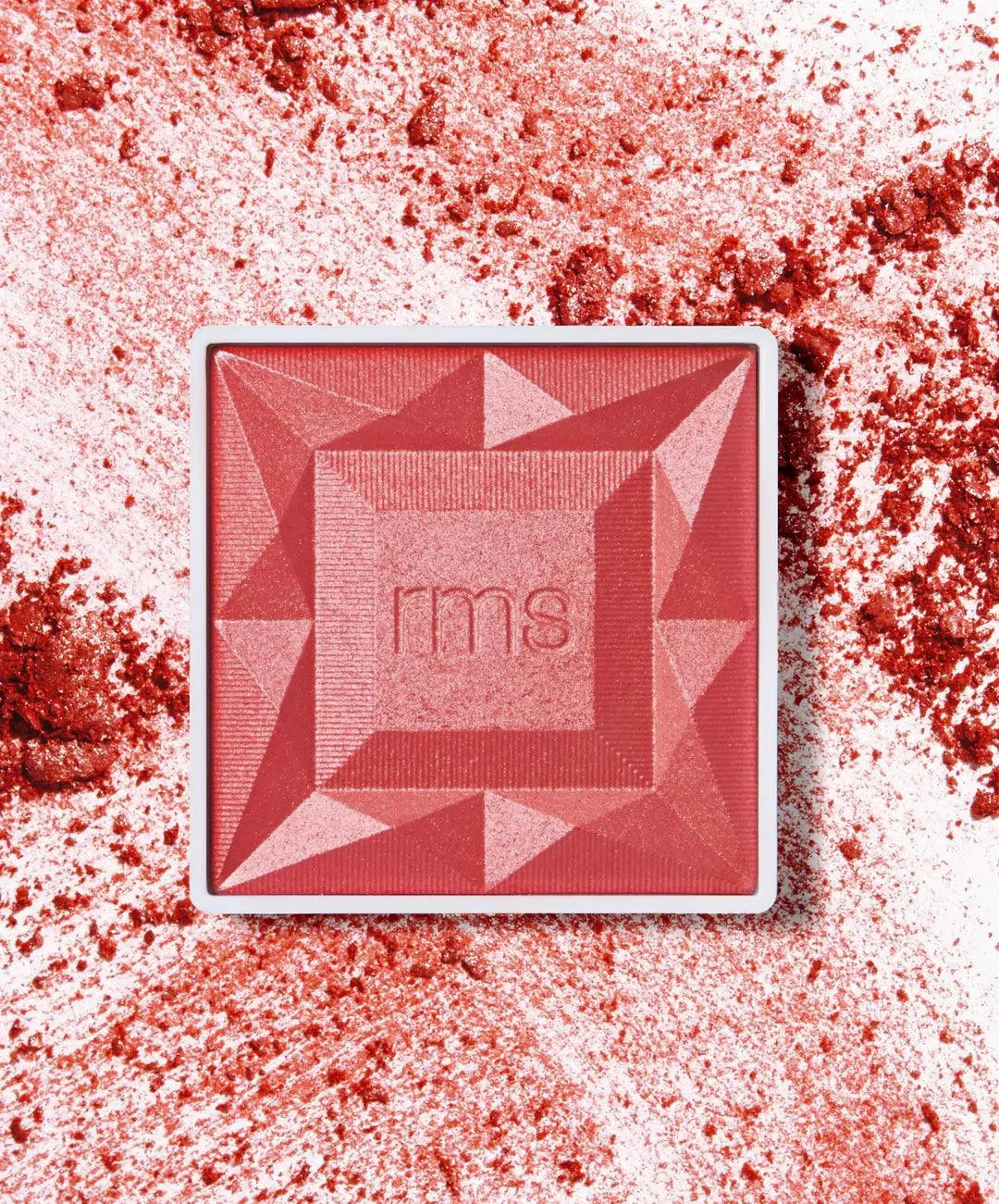 RMS Beauty ReDimension Hydra Blush in Sangria, a vibrant red blush with hydrating formula, displayed in a compact case.