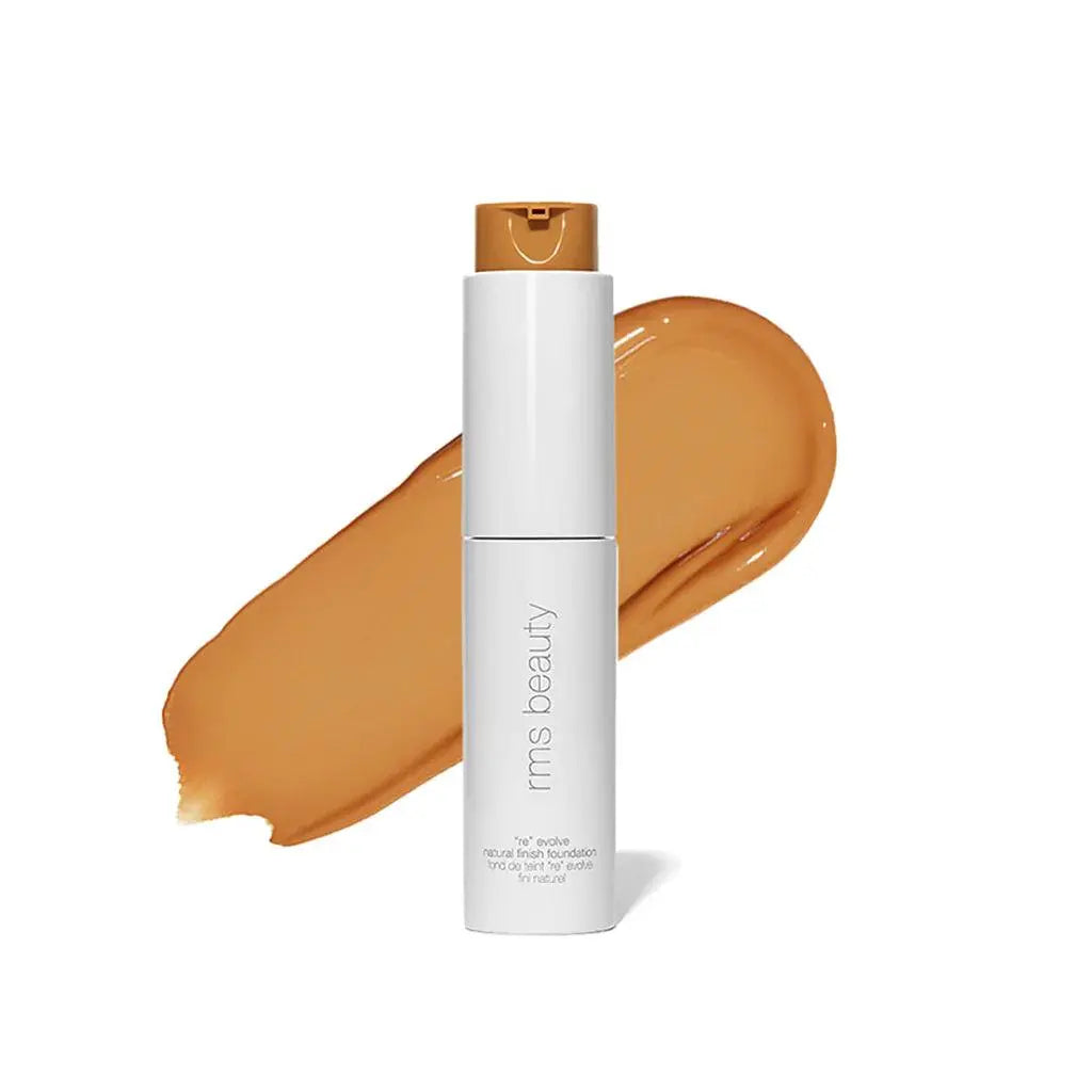 RMS Beauty ReEvolve Natural Finish Liquid Foundation refill, cosmetics product with smooth liquid texture and natural finish.