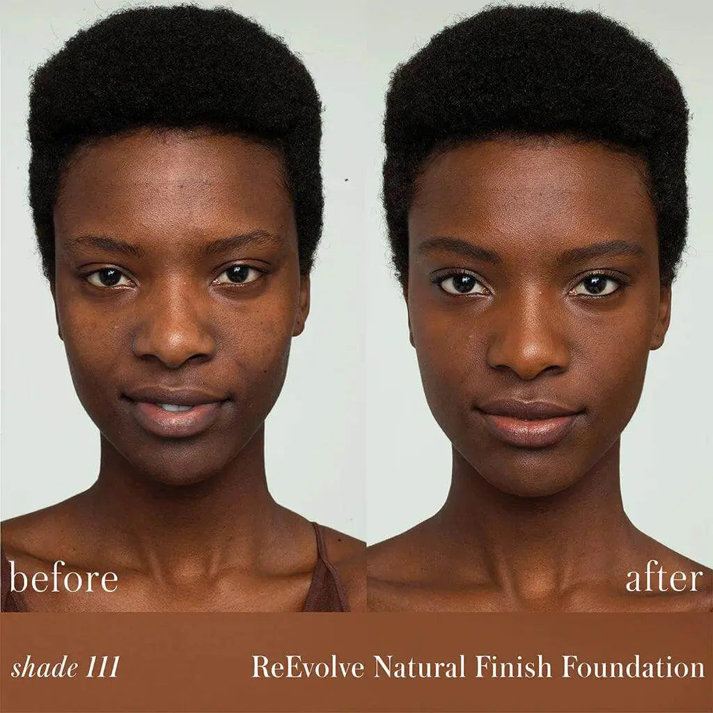 RMS Beauty ReEvolve Natural Finish Liquid Foundation refill in sleek cosmetic container, showcasing the product packaging.