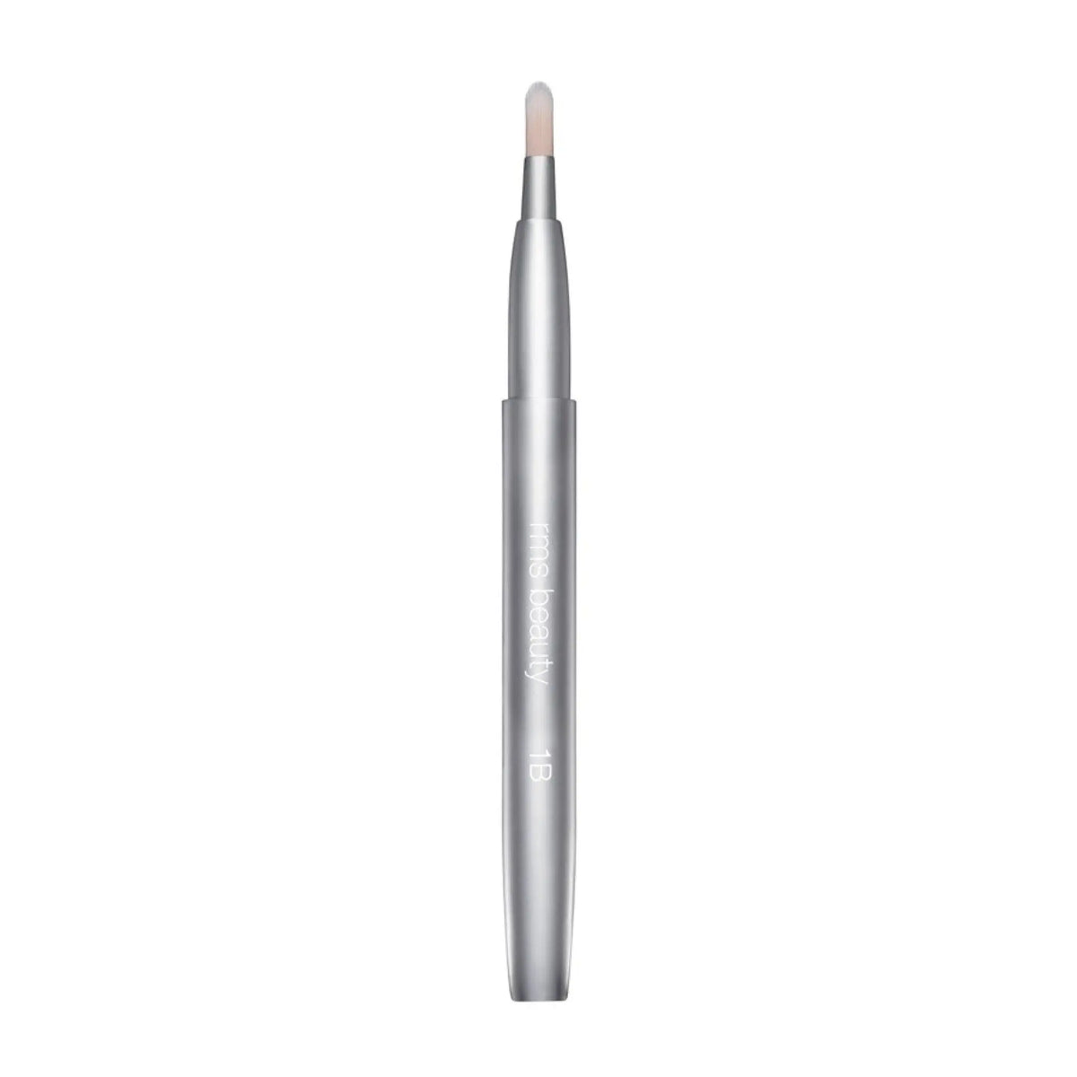 RMS Beauty cosmetics kabuki makeup brush with dense bristles and sleek handle for applying powder and foundation.