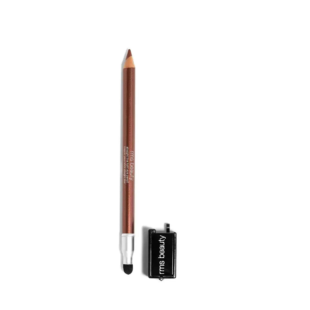 RMS Beauty Straight Line Kohl Eye Pencil in black, showcasing the smooth, precise eyeliner with a sleek design and product tip visible.