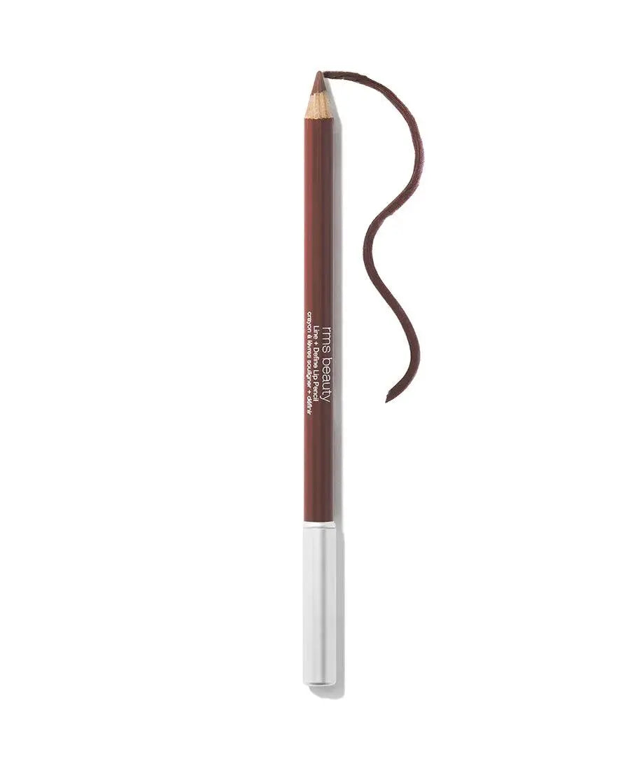 RMS Beauty Go Nude Lip Pencil lip liner in a natural nude shade, shown sharpened and ready for application.